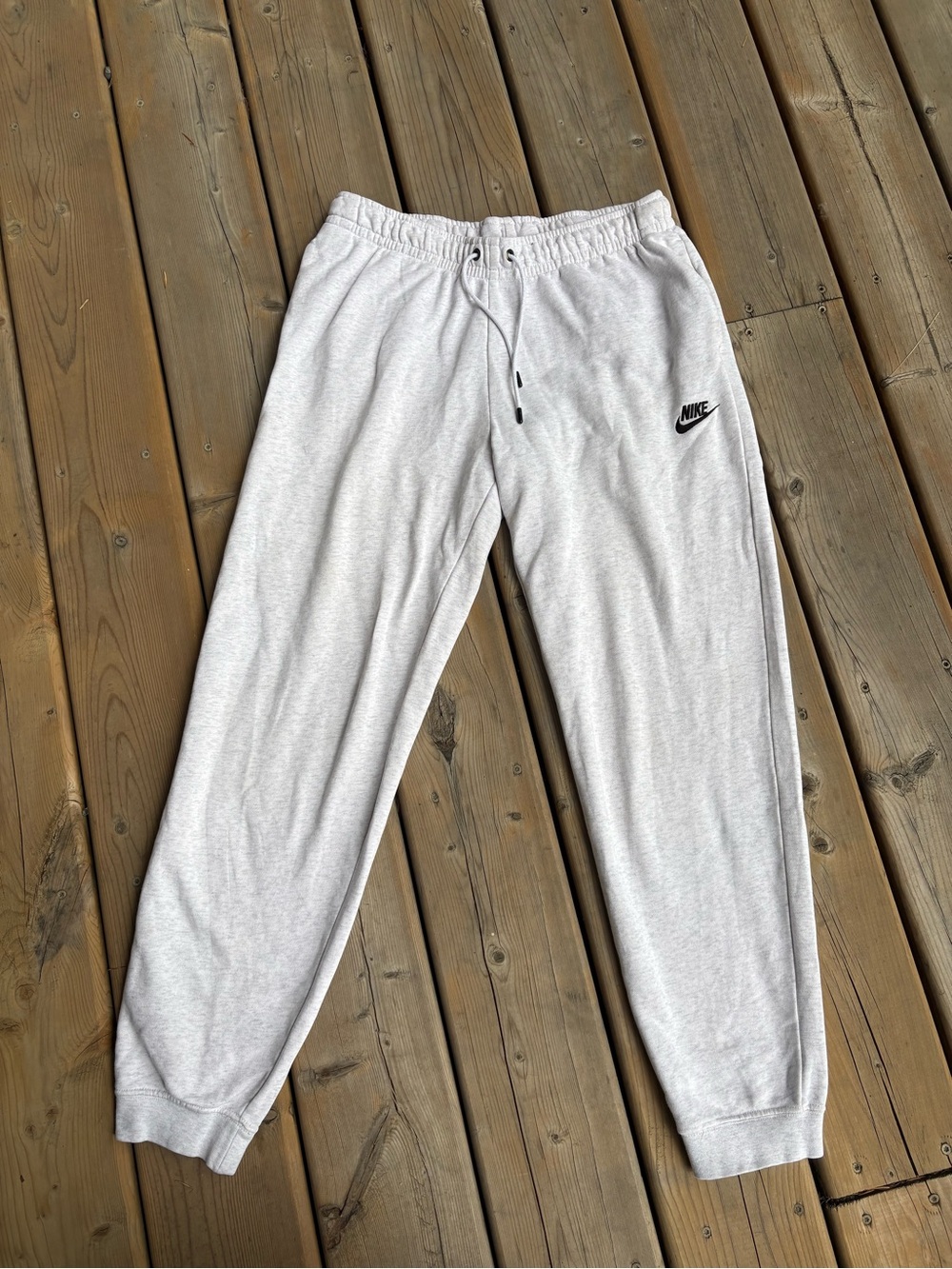 Nike Light Gray Sweatpants with Black Logo